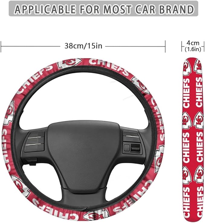 Universal Car Steering Wheel Cover, Automotive Vehicle Accessory (L-FXPT-QZ)