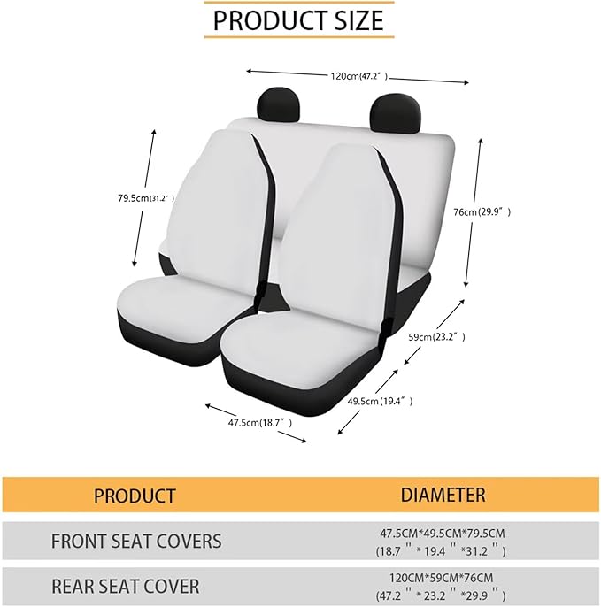 FKELYI Deer American Flag Car Seat & Gear Shift Set, Sugar Skull Steering Wheel Cover, Cup Coasters, Headrest Covers, 10pcs