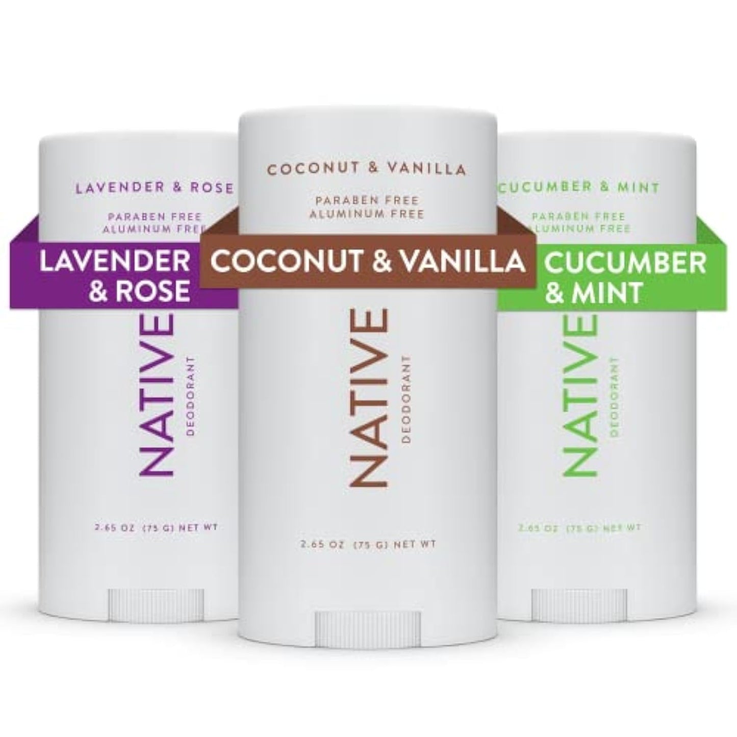 Native Deodorant | 72-Hour Odor Control | Aluminum-Free, Coconut & Vanilla, 2-Pack