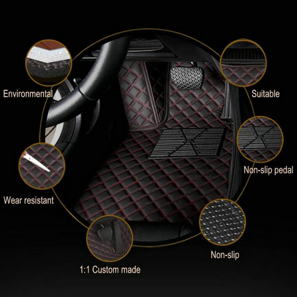TAHALICustom Colors Car Floor Mats Black Pink for 99.9% Sedan SUV Sports， All-Weather Liners Car Floor mat，Luxury Leather Automotive Floor Mats (White-,3D Floor Mats)