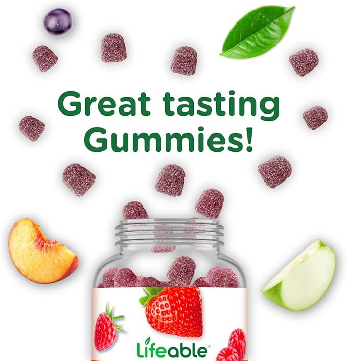 Lifeable Calcium Magnesium Zinc with Vitamin D3 Gummies | Great Tasting Calcium Magnesium Zinc D3 Supplement | for Tooth and Bone Health | Calcium Gummies for Adults | 90 Gummies