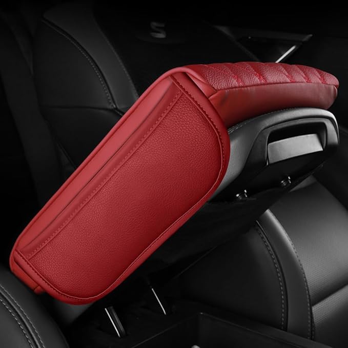 Universal Car Armrest Pad for Lexus RX|RX AL30 AL20 AL10 XU30 RX 450 350 200 270 Leather Armrest Box Center Console Cover Pad Waterproof Arm Rest Protector Decor Accessories,Red-Normal