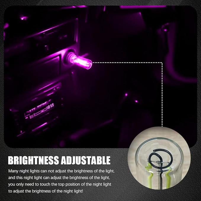 USB LED Car Interior Atmosphere Light, Auto Interior Lights, Plug-in USB Automotive Light, Universal Portable Auto Ambient Lighting Kit Car Accessories for Cars, Bedroom, Hallway (Purple)