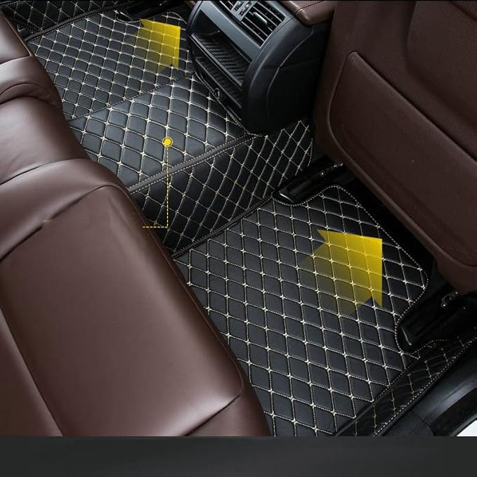 Car Floor Mats Automotive Floor Mats Vehicle Specific All Weather Protection Custom Compatible with Most of 98% Cars SUVs (Gray and Black)
