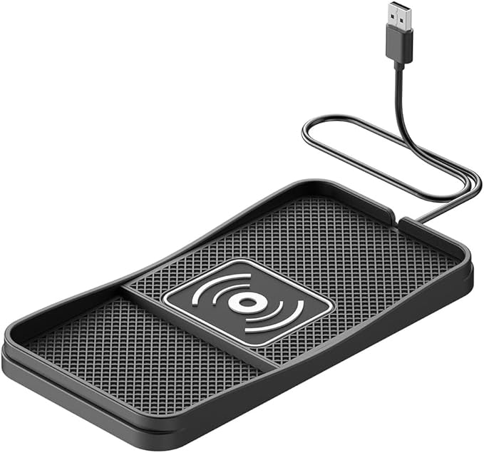 Car Wireless Charger Pad for Toyota Prius 2001-2026, Type-C/USB 20W Fast Wireless Car Charger Pad Non-Slip Cordless Charging Mat,B-30cm Cable USB Plug