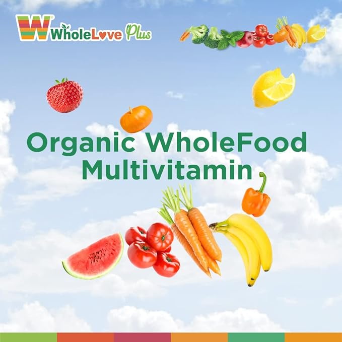 NOTO WholeLove Plus Women's Organic Whole Food Multivitamin, 60 Tables Health Supplements for Immune Support, Vitamin Vegan