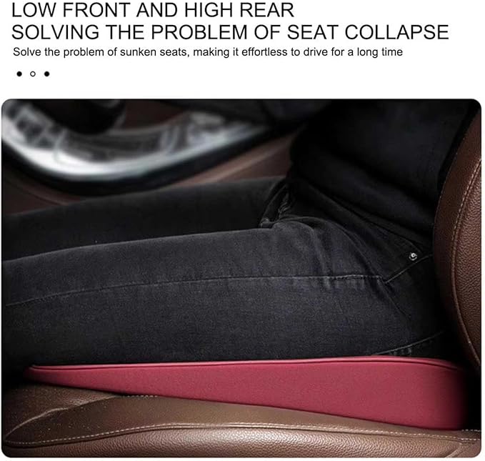 Memory Foam Car Seat Cushion for BMW X5 G05 2018-2023, Wedge Booster Lumbar Support Pad for Drivers Office with Non-Slip Base,Brown-6cm