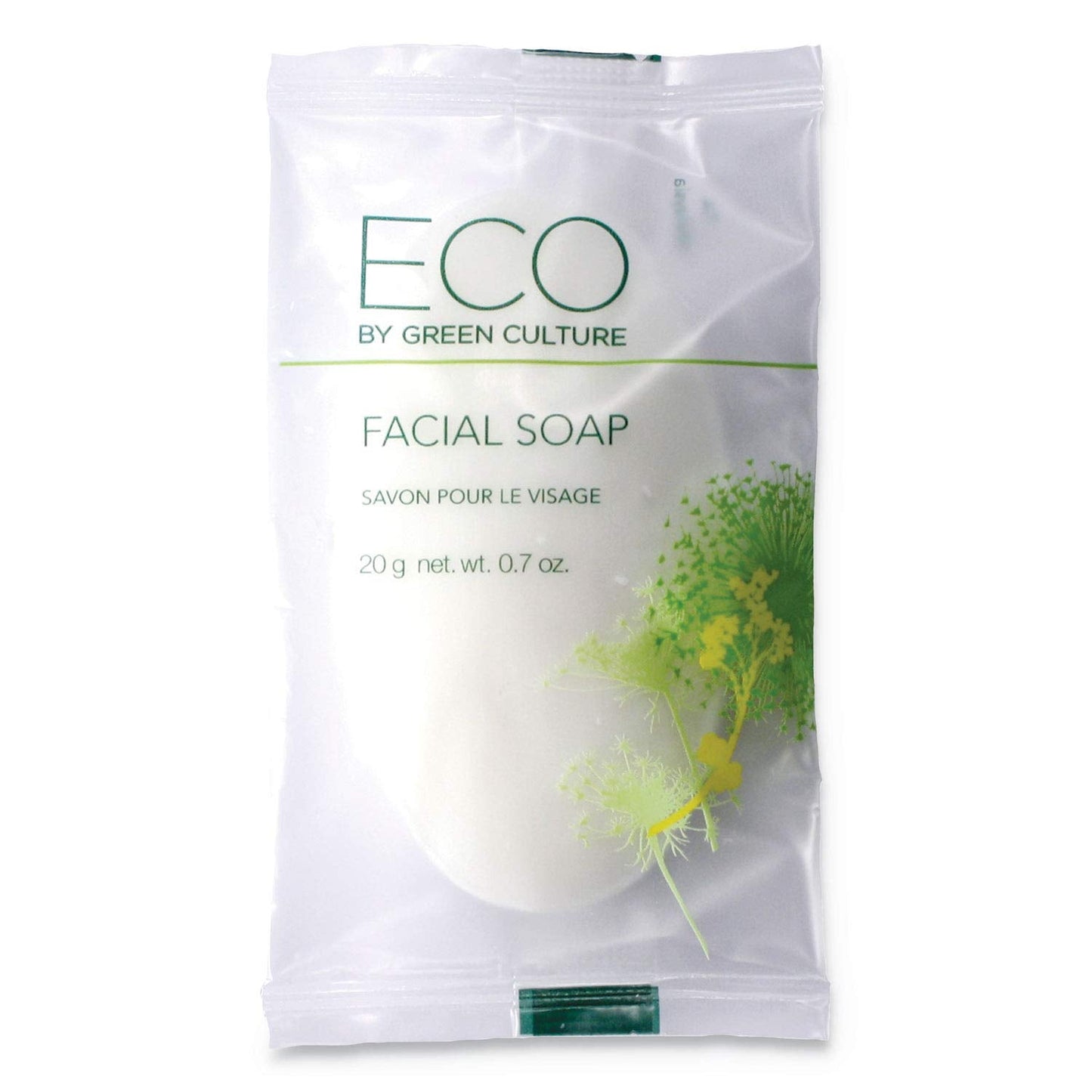Eco By Green Culture Spegcfl Facial Soap Bar, Clean Scent, 0.71 Oz Pack, 500/Carton