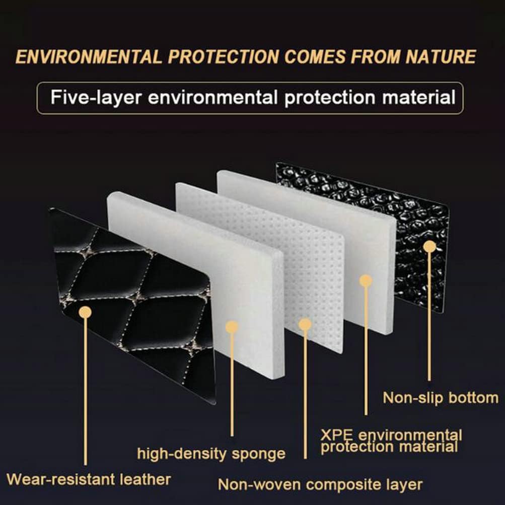 Custom Colors Car Floor Mats Black Pink for 99.9% Sedan SUV Sports， All-Weather Liners Car Floor mat，Luxury Leather Automotive Floor Mats (Red Beige,3D Floor Mats)