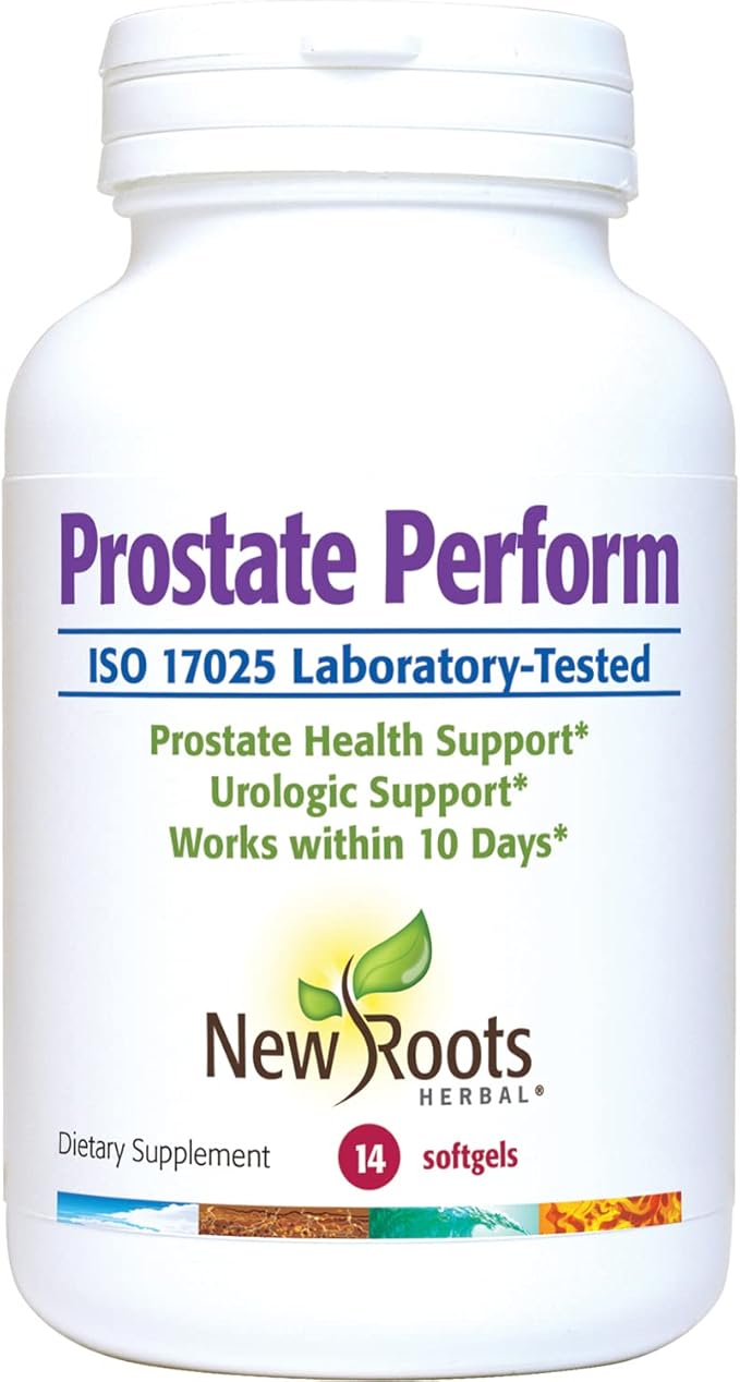 New Roots | Prostate Supplement + Super Blend 16 Powerful Herbals: Saw Palmetto, Plant Sterols, Rye Flower, Borage Oil, Cranberry, Olive Oil, Zinc, Selenium (14 Softgels) - Urinary Health Supplement
