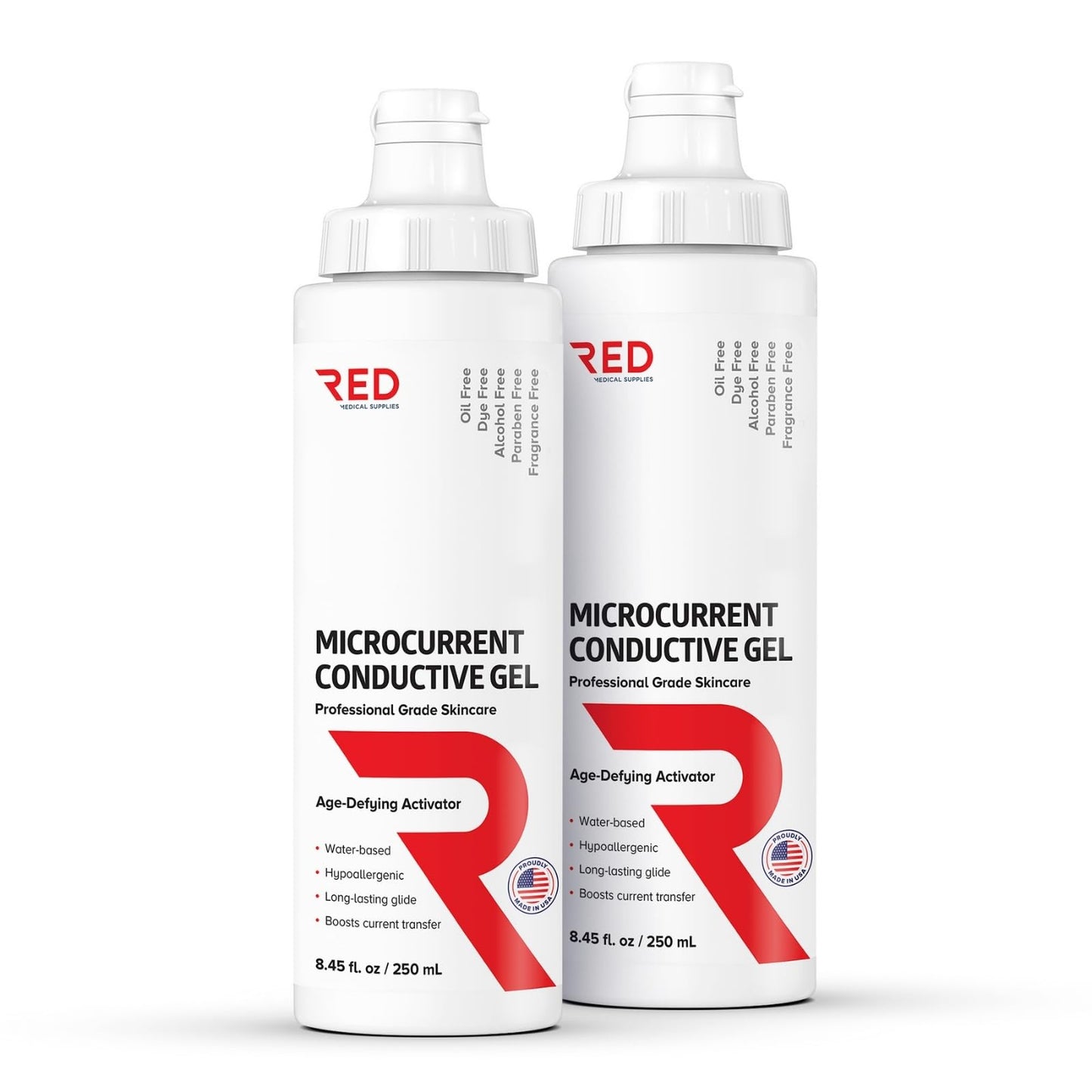Microcurrent Conductive Gel, 8.45 Fl Oz - Long-Lasting, Non-Greasy, Hypoallergenic - Supercharge Your Facial Device - 2 Bottles,