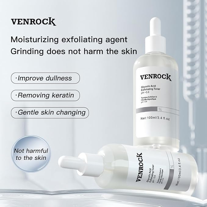 7% Glycolic Acid Exfoliating Toner, Exfoliating Facial Toner, Pore Minimizing Toner, Smooth Skin, Even Tone, Hydrating Formula
