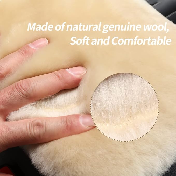 Sheepskin Armrest Cover Auto Center Armrest Cover Car Soft Console Pad, Fluffy Wool Auto Center Console Cover for Most Car Arm Rest Decoration Protector 7 x 13 Inch (Shearling, Blue)