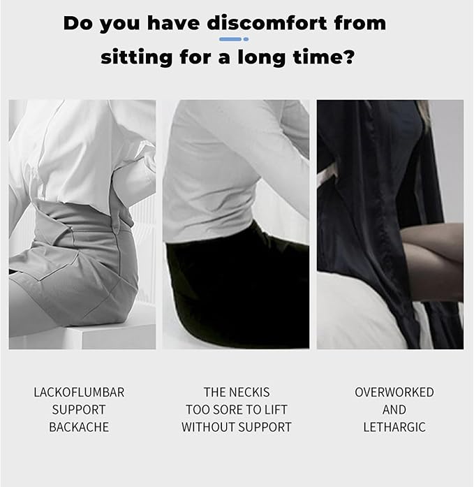 Back and Seat Cushion, Soothe+Cushion,Car Seats with Lumbar Support,Memory Foam Non Slip Skin with Back Support for Office Chair, Car (Navy Blue)