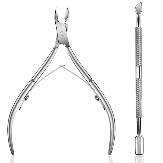 Ejiubas Cuticle Pusher Cuticle Nipper Stainless Steel Cuticle Trimmer Cuticle Remover Tool Set For Fingernails And Toenails Pedi