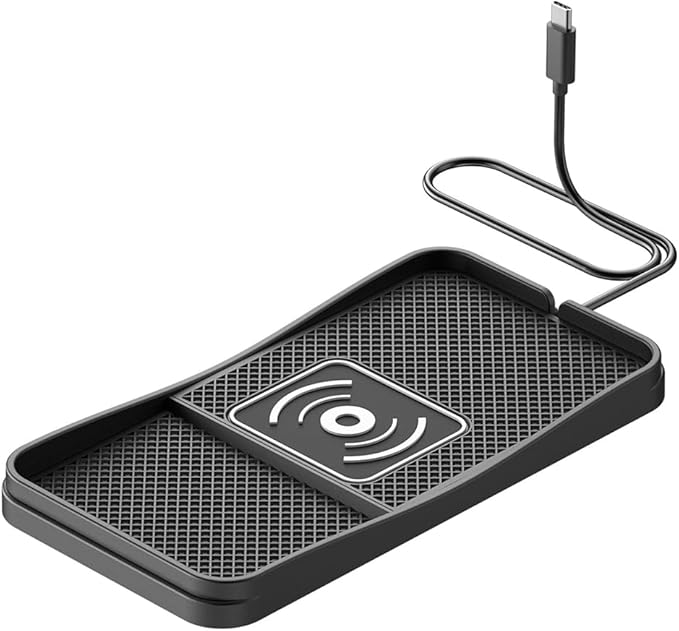 Car Wireless Charger Pad for Toyota Prius 2001-2026, Type-C/USB 20W Fast Wireless Car Charger Pad Non-Slip Cordless Charging Mat,A-30cm Cable Type-C Plug