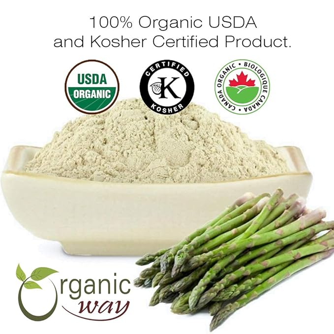 Organic Way Shatavari Powder (Asparagus Racemosus) - Kosher & USDA Certified | Vegan, Non-GMO & Gluten Free | Tested for Heavy Metal and Purity | Resealable Bag | 100% Raw from India (1LBS / 16Oz.)