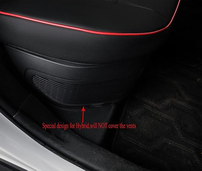 EKR Rav4 Seat Covers Custom Fit for Toyota Rav4 (Hybrid) LE/XLE Premium 2026, Leather Car Seat Cover Full Set for SUV,Faux Leather(Black with Red Piping)