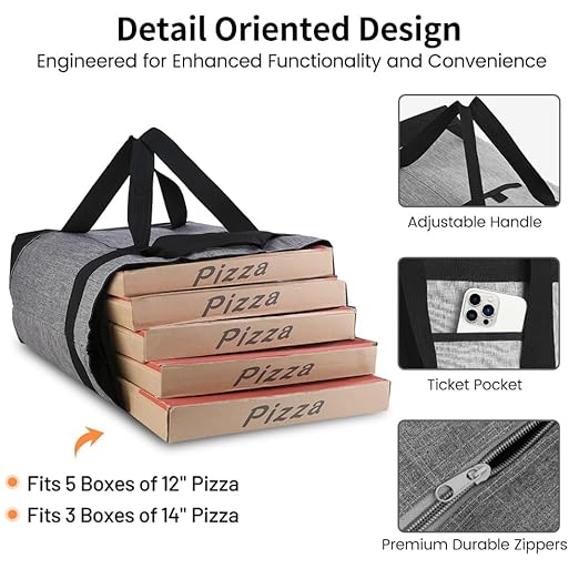 CIVJET Insulated Cooler Bag, 1PK Insulate Tote Bag for Grocery Shopping, Cooler Bags Insulated for Travel/Picnic, Pizza/Food Delivery Bag to Keep Food Cold/Hot (Cationic Cloth, Non-Waterproof, Grey)