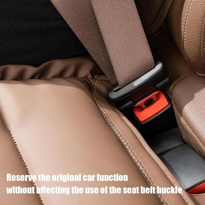 Skin-Friendly & Dirt-Repellent Leather Seat Cushions, 2026 Car Seat Cushion for Driving, 1.57" Thick Comfort Seat Protector, Universal Non-Slip Memory Foam Pad for Car (Orange, Rear Seat Cushion)