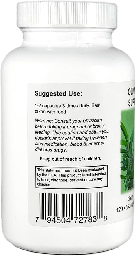 Supreme Nutrition Olive Leaf Supreme, 120 Pure Olive Leaf Vegetarian Capsules | 2 Pack