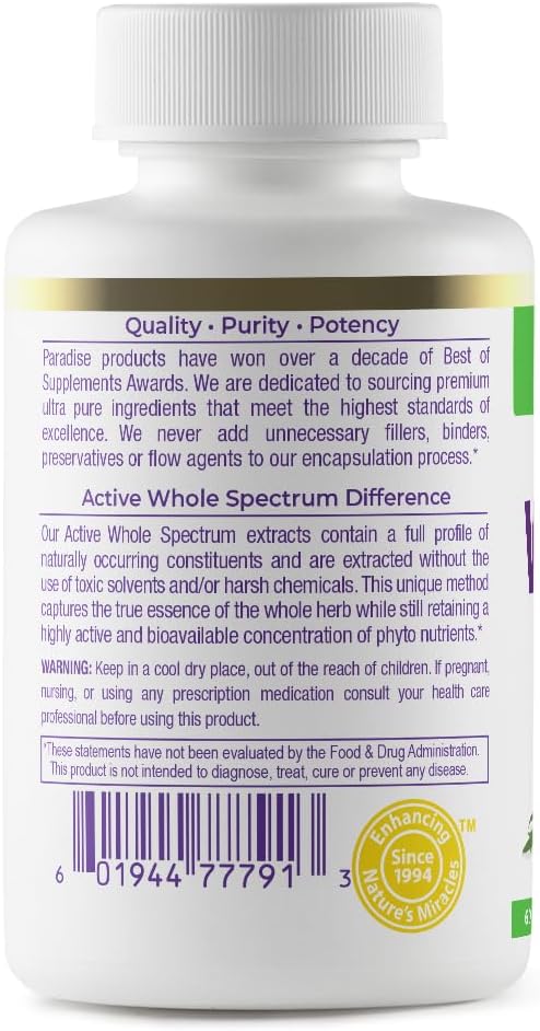 Paradise Herbs Valerian Root, European Sourced Active Whole Spectrum Extract, Vegan, Non-GMO, Gluten Free, 250 mg 60 Vegetarian Capsules