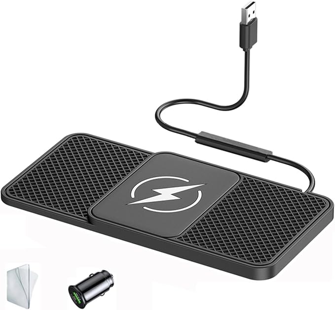 Wireless Car Charger Pad for Dodge Magnum Neon Charger Durango, Phone Charging Mat 20W Type C/USB Cordless Non-Slip Charging Station Adapter Center Console,B 30cm Cable USB Plug-Normal