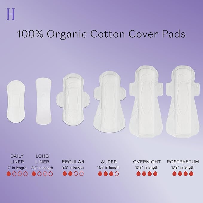 The Honey Pot Company - 48ct - Sanitary Pads for Women - Non-Herbal Overnight w/Wings - Organic Cotton Cover & Ultra-Absorbent Pulp Core - Feminine Care - FSA & HSA Eligible