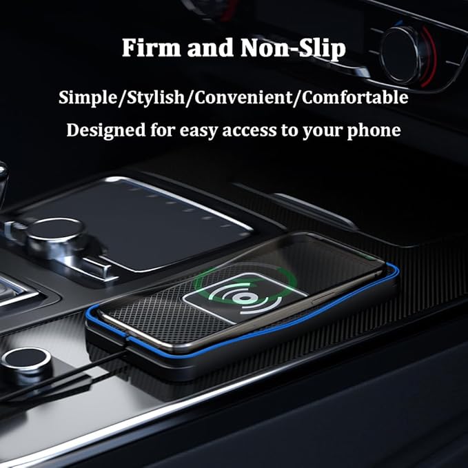 Wireless Car Charger Pad for Buick Envista 2024-2026, Type-C/USB 20W Car Wireless Charger Non-Slip Phone Charging Pad Car Accessories,B 30cm Cable USB Plug