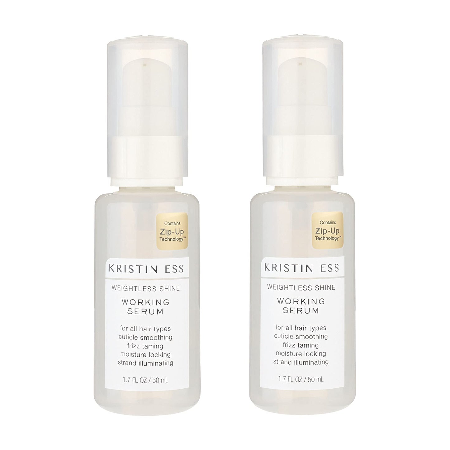 Kristin Ess Hair Weightless Shine Working Hair Serum, Frizz Taming, Cuticle Smoothing, Moisture Locking, Shine Enhancing, Color