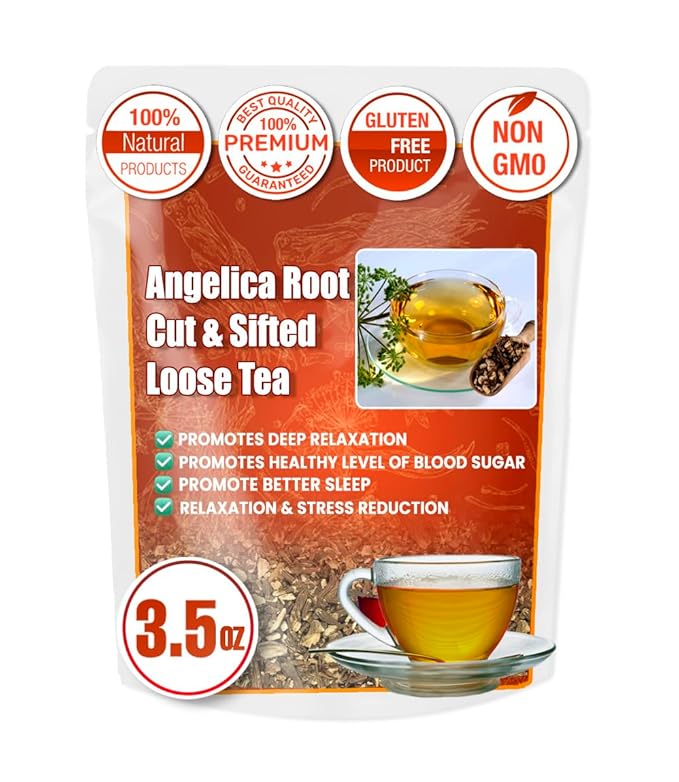 Scash 3.5 Ounce Angelica Root Loose Tea Angelica Archangelica Dried Root Cut and Shifted 100g