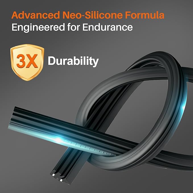 DOG TAIL Water Repellent Silicone Wiper Blades 26" 16" Set with Multiple Adapters and 2 Refills, Automotive Replacement Front Windshield Wiper Blades for My Car with Water Repellency Formula DropClear