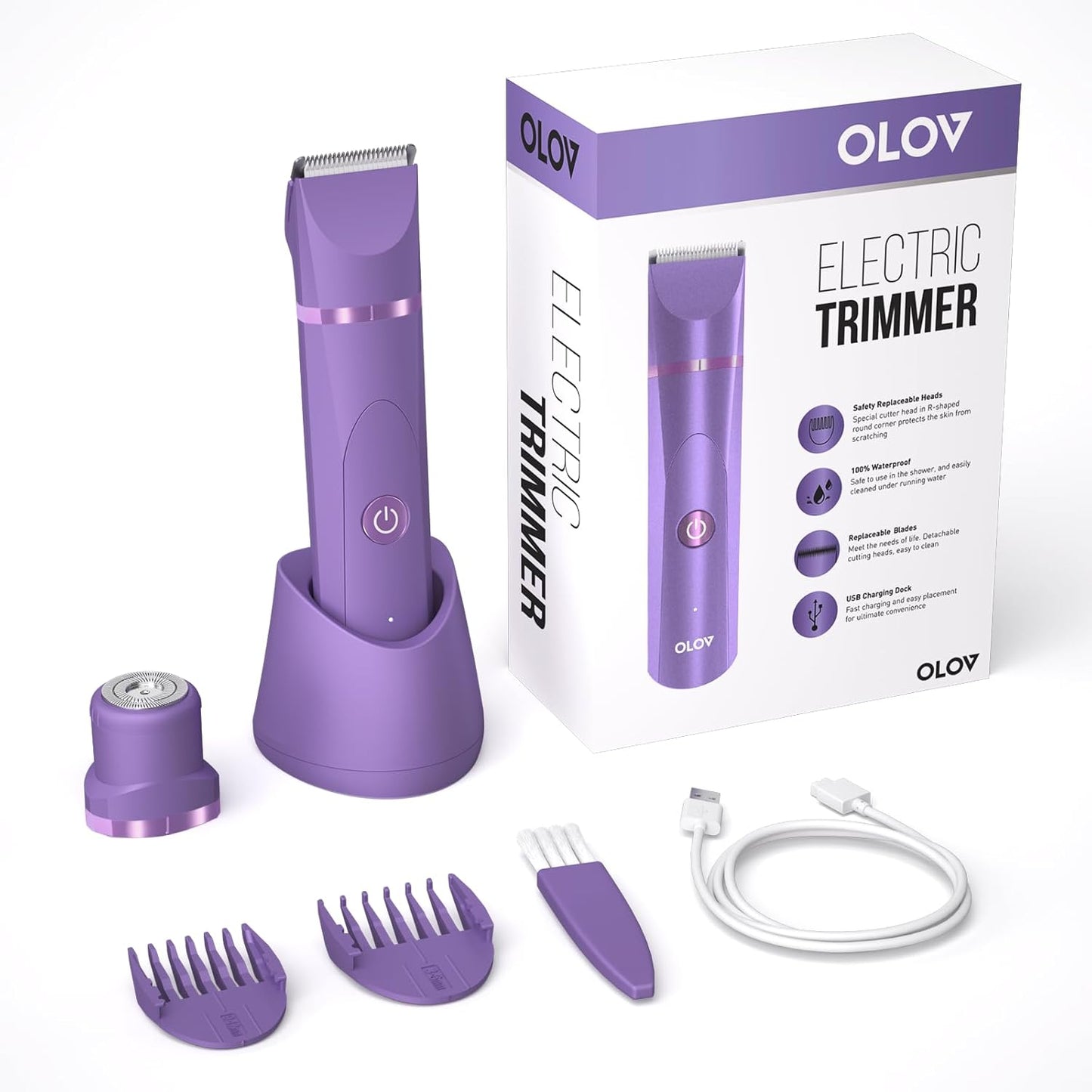 Electric Body Hair Trimmer | Groin & Bikini Trimmer for Men & Women | Waterproof, USB Rechargeable