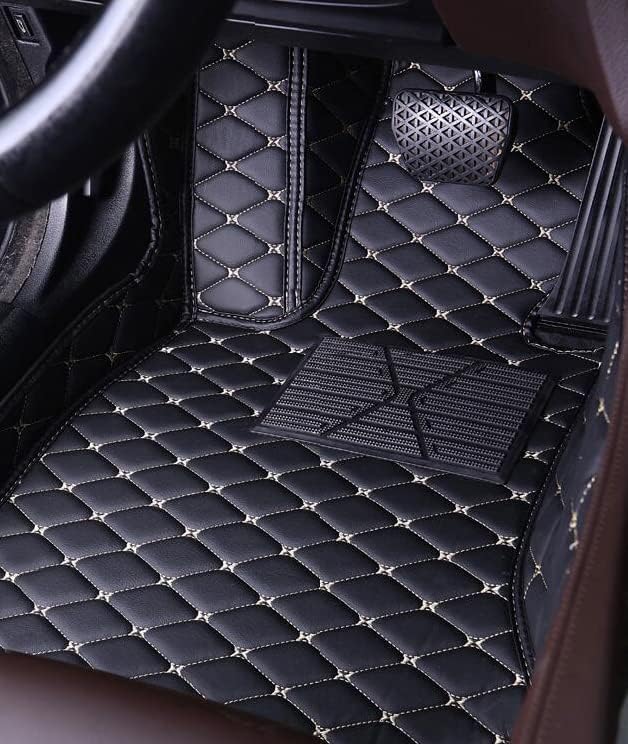 Car Floor Mats for 99% Cars, Trucks and SUVs Full Coverage Pads Protection Non-Slip Leather Floor Liners (Red)