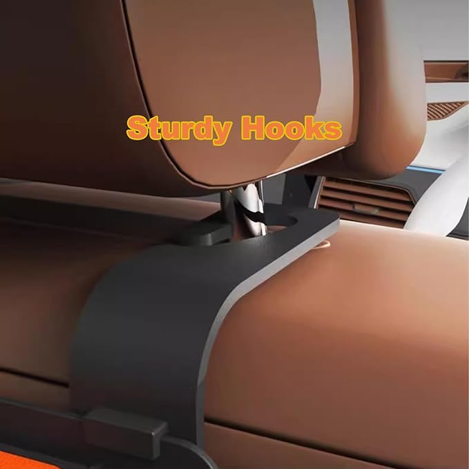 Car Back Seat Organizer, Multifunctional Car Seat Back Storage Box with 2 Cup Holders, Tissue Box for Hold Phones,Snacks, Drinks, Handbags (Orange)