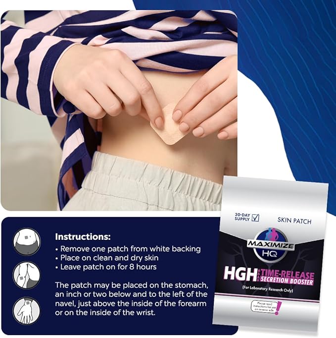 MAXIMIZE HQ H.G.H Patches - 8 Hour Time-Release - Supports Overall Well-Being - Gluten Free - Certified Vegan