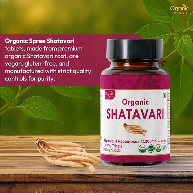 SHATAVARI 120 Tablets | Asparagus Racemosus (Shatavari) | USDA Organic Certified | Supports Women’s Health and Immune System | Organic and Natural 120tab - Pack of 2