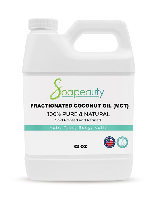 Soapeauty Fractionated Coconut Oil Cold Pressed Refined | 100% Natural Available In Bulk | Carrier For Essential Oils, Face, Ski