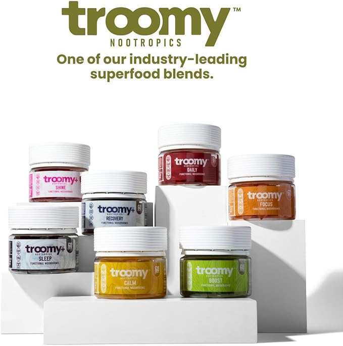 Troomy Boost Cordyceps All Natural Mushroom Gummies - Supports Active Lifestyle & Hyper Focus - Lemon Lime - 60 Count