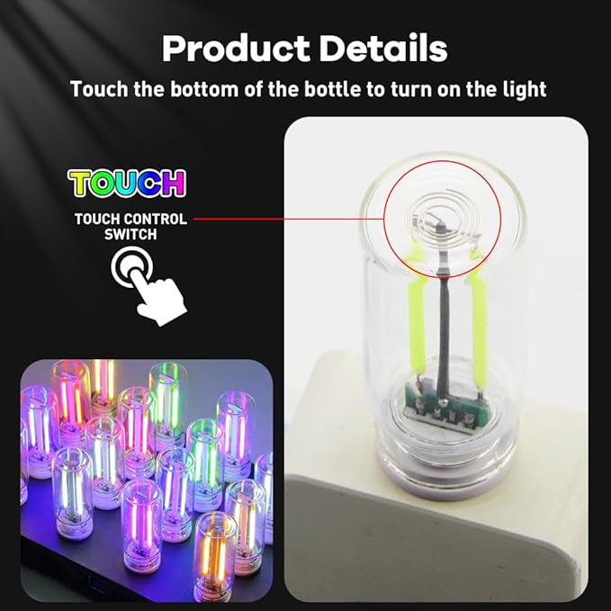 4Pcs Car USB Night Light, Touch Adjustment LED Ambient Lighting Plug in USB Automotive Night Lamps, Mini LED Bulb for Car, Camping, Holiday, Decoration, Bedroom, Party(White)