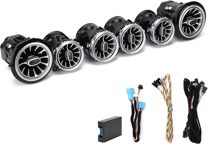 6pcs 64 Color Front LED Turbine Air Vent Ambient Light Kit Replacement for EClass W213 C238 2017-2021