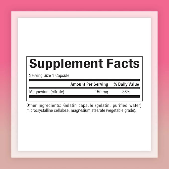 Natural Factors, Magnesium Citrate 150 mg, Muscle and Heart Health Formula, 180 Capsules