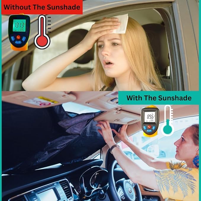 Windshield Sun Shade -Certified 99.87% UVB & 99.02% UVA Car Sun Shade. Award Winning Sunshade - Patented Technology | Compatible for Honda Odyssey (2018–2026) | Car Shades by Kinder Fluff