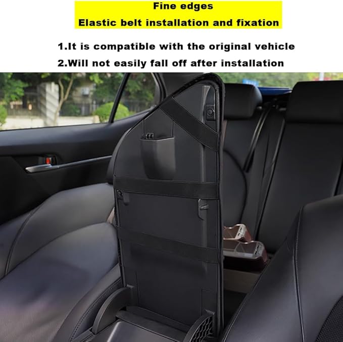 Blazeray Car Center Console Armrest Cover for Toyota Camry 2018-2023 Interior Accessories Leather Anti-Scratch Elbow Arm Rest Cover Cushion Pad Protector Saver (Black with Red Leather)
