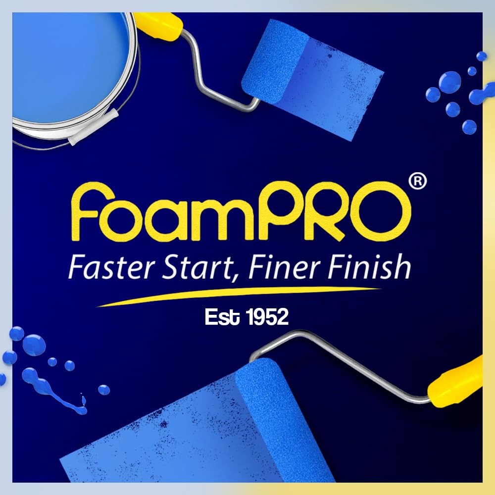 FoamPRO 209 Foam Paint Roller - 9" x 3/16" Foam Paint Roller for Many Unique Applications - Durable, Reliable, & Lint-Free Finish