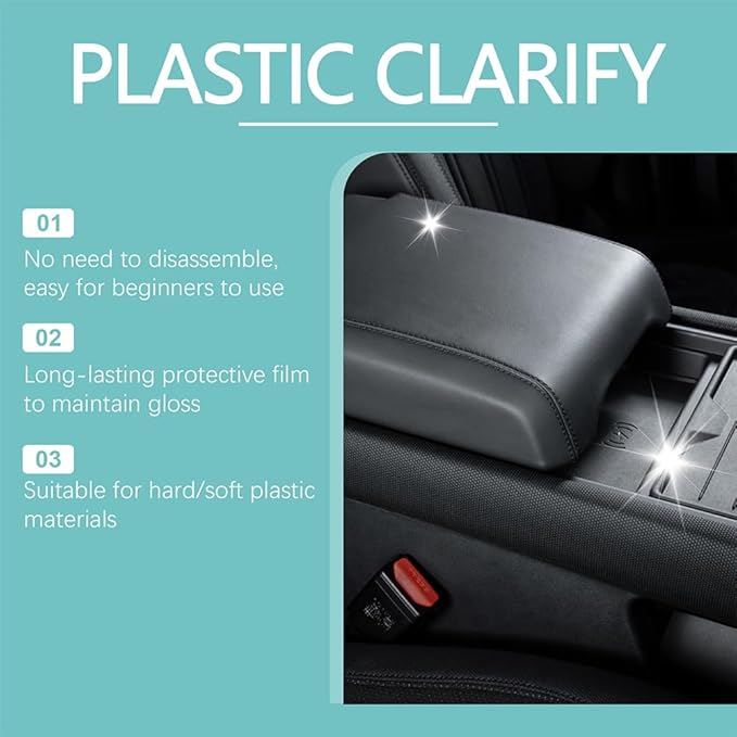 Plastic Clarify For Cars, 120ML Waterless Plastic & Trim Restorer Spray, Scratch Remover and Black Trim Restorer for Interior & Exterior Plastic, Rubber, and Vinyl Surfaces (2pcs)