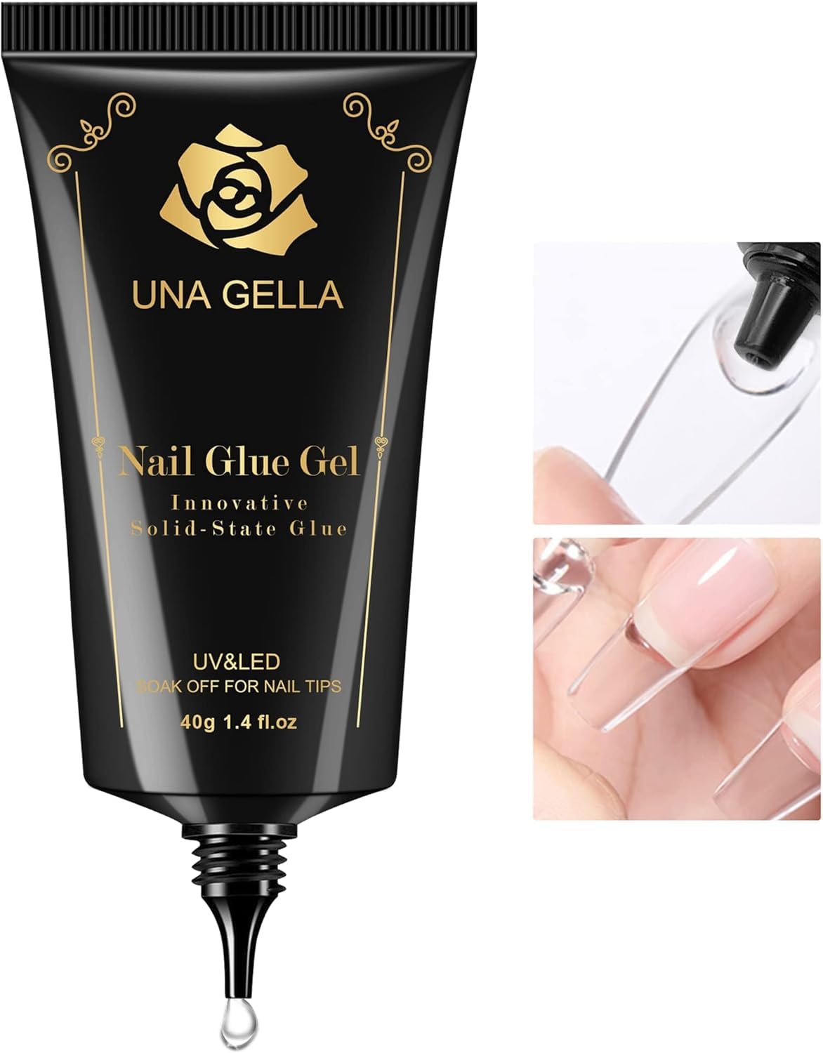 UNA GELLA Square Toe Nail Tips | 504 Pcs Soft Gel Full Cover | DIY Pedicure