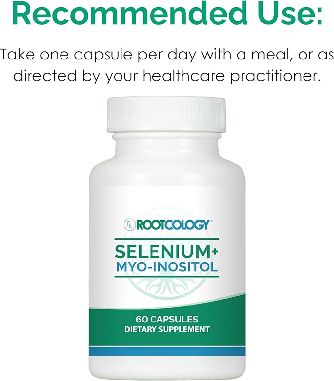 Rootcology by Dr. Izabella Wentz | Selenium + Myo-Inositol | Comprehensive Blend to Promote Hormone Balance and Immune System Health | 60 Capsules