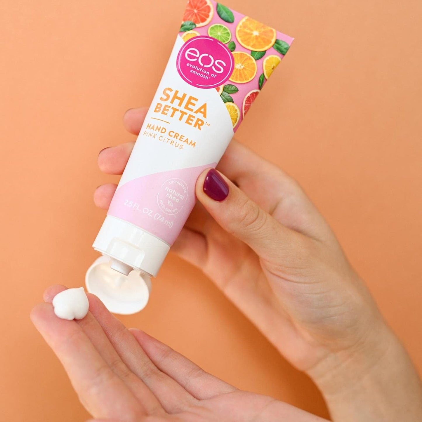 EOS Hand Cream – Pink Citrus | Natural Shea Butter Lotion for 24-Hour Hydration