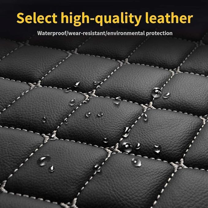 Custom Making Car Floor Mats Compatible for 2000-2025 All Mode Sedan SUV Sports Car Full Coverage Cute Pads Protection Non-Slip Leather Floor Liners (Light Brown)